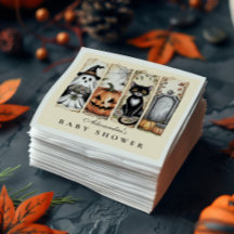 Ghost Cat Gothic Halloween Baby Shower