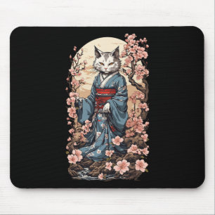 Ghost Cat mit Kimono Japanisch Yokai Folklore Desi Mousepad