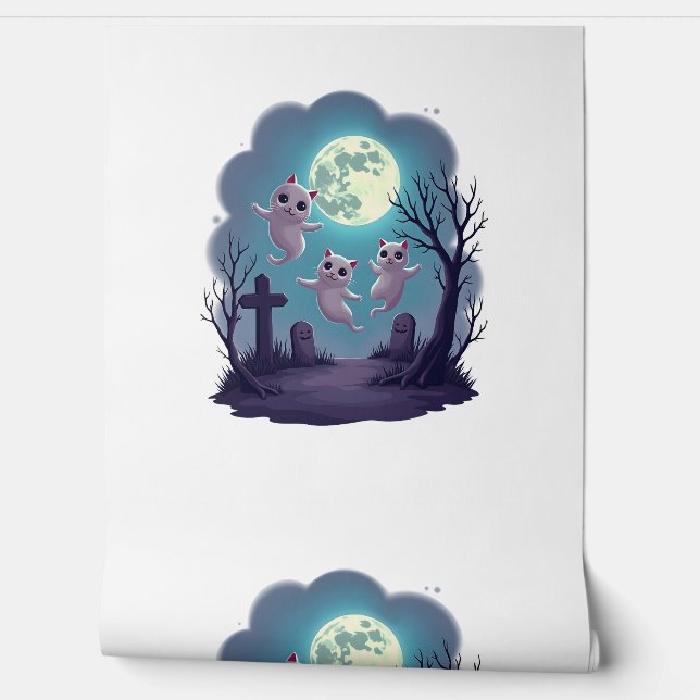 Ghost Cat Parade Tapete (Abrollen)