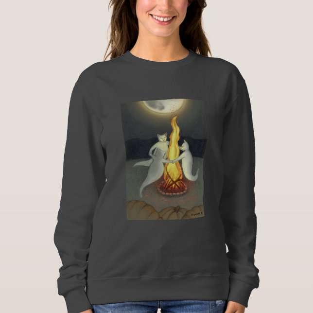 Ghost Cats Halloween Sweatshirt (Vorderseite)