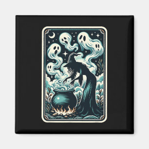 Ghost Cauldron Gothic Supernatural Tarot Card Magnet