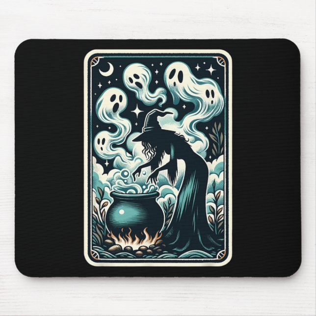 Ghost Cauldron Gothic Supernatural Tarot Card Mousepad (Vorne)