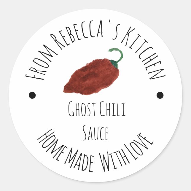 Ghost Chili Homemade Hot Sauce Runder Aufkleber (Vorderseite)