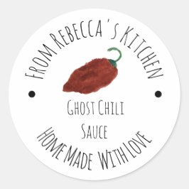 Ghost Chili Homemade Hot Sauce Runder Aufkleber