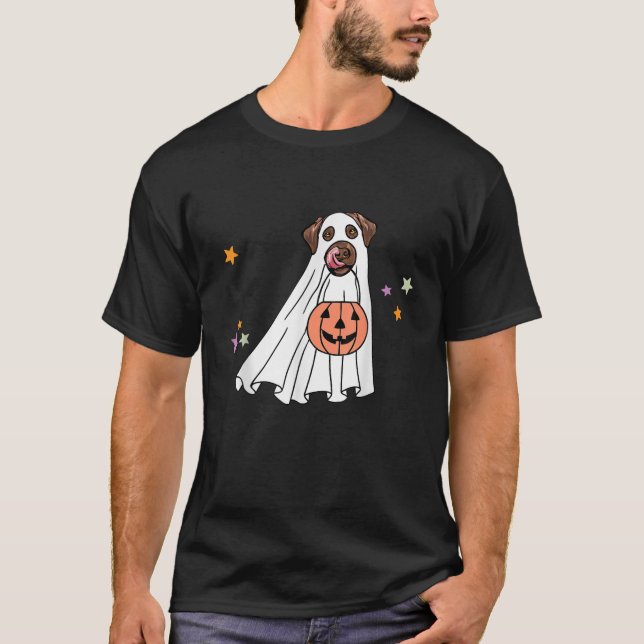 Ghost Chocolate Labrador Retriever Boo Dog Hallowe T-Shirt (Vorderseite)