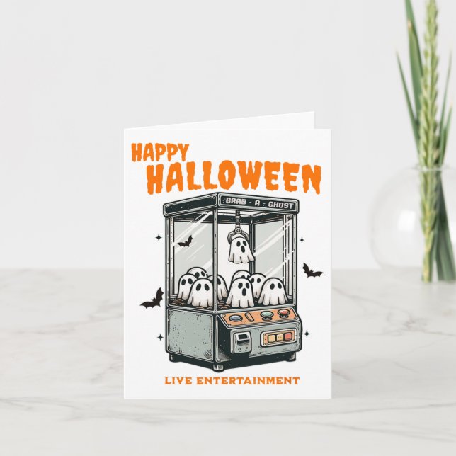 Ghost Claw Game Happy Halloween Karte (Vorderseite)