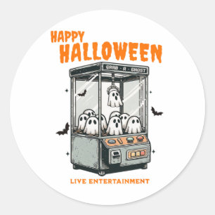 Ghost Claw Game Happy Halloween Runder Aufkleber