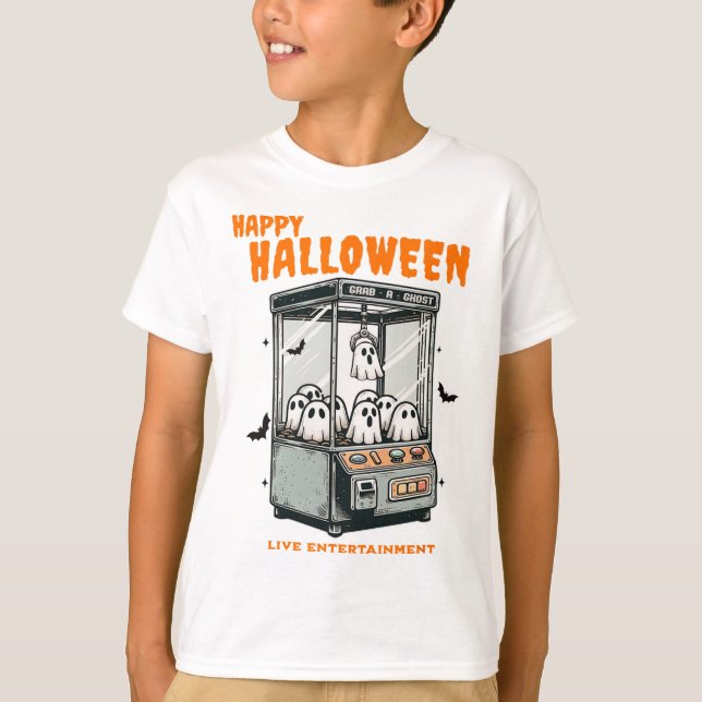 Ghost Claw Game Happy Halloween T-Shirt (Vorderseite)