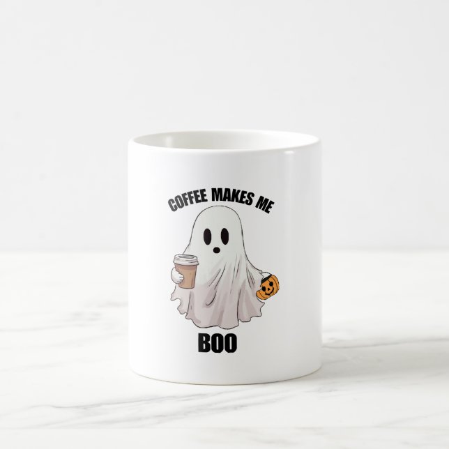 Ghost Coffee Halloween Funny Kaffeetasse (Mittel)