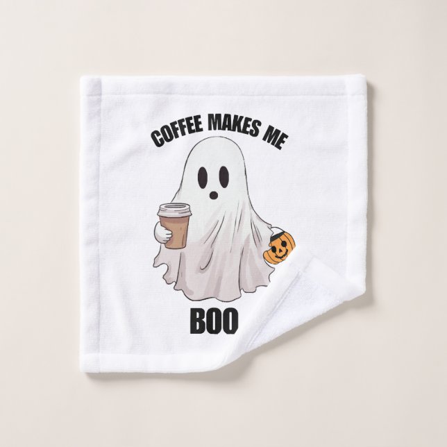 Ghost Coffee Halloween Funny Waschlappen (Waschlappen)
