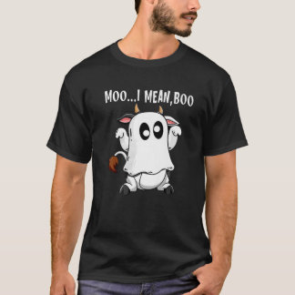 Ghost Cow Moo I Gemein Boo Funny Pumpkin Bauer Hal T-Shirt