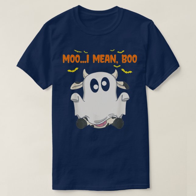 Ghost Cow Moo I Gemein Boo Spooky Pumpkin Funny Ha T-Shirt (Design vorne)