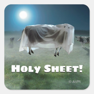 Ghost Cow Quadratischer Aufkleber