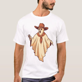 Ghost Cowboy Halloween Funny Haunted Costume T-Shirt