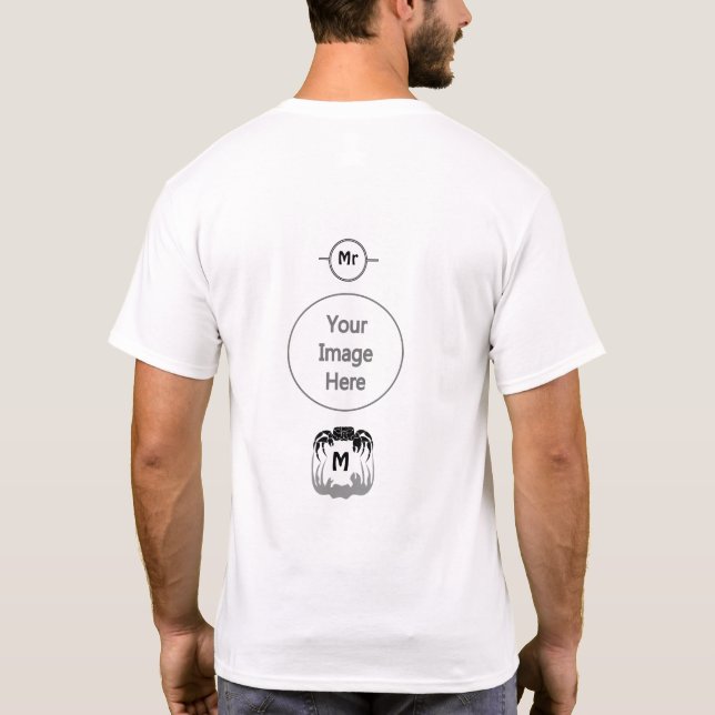 Ghost Crab Silhouette Casting a Shadow Monogram T-Shirt (Rückseite)