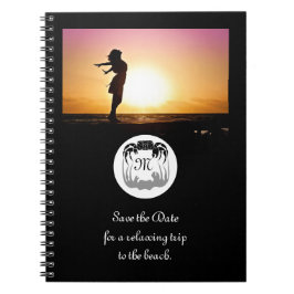 Ghost Crab Silhouette und Shadow Monogram Foto Notizblock