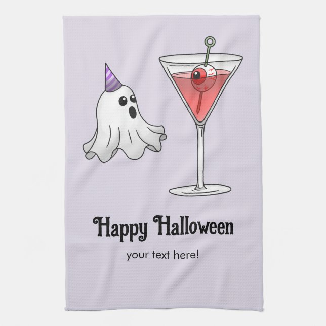 Ghost & Creepy Party Cocktail Geschirrtuch (Vertikal)