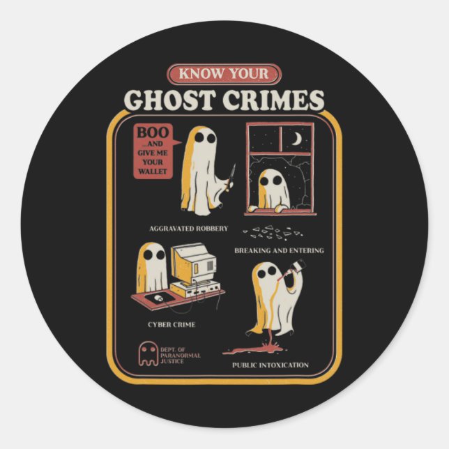 Ghost Crimes Runder Aufkleber (Vorderseite)