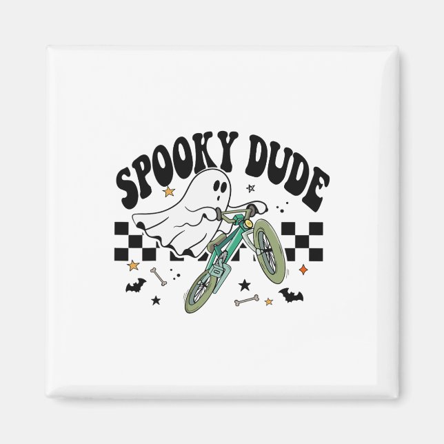 Ghost Cycling Bicycle Bike Retro Halloween-Party C Magnet (Vorne)