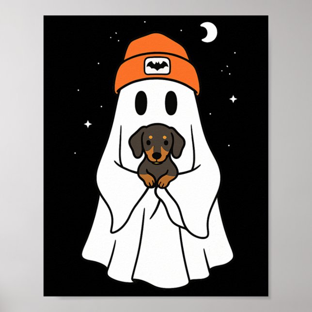 Ghost Dackel Dackel Tier Lover Halloween Beni Poster (Vorne)