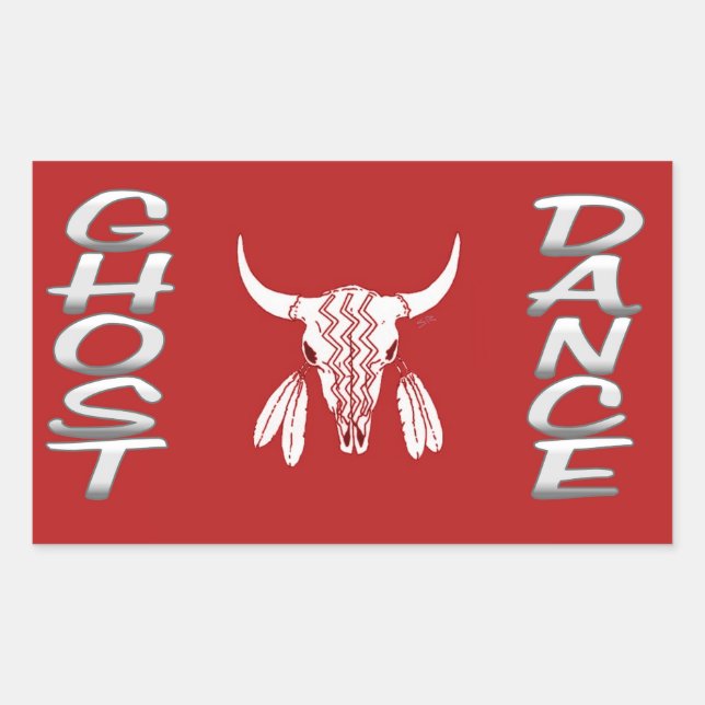Ghost Dance rechteckiger Aufkleber (Vorderseite)