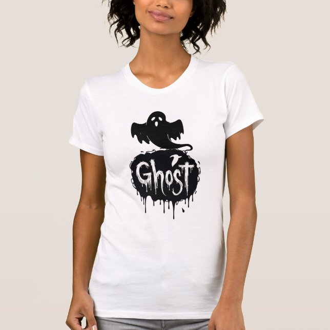 Ghost – Dark Horror Dripping Text Art T-Shirt (Vorderseite)