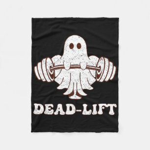 Ghost Dead Lift Groovy Fitness Spooky Funny Hallow Fleecedecke