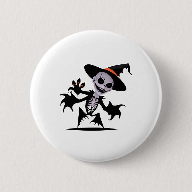 Ghost Devil in Halloween Sticker Button (Vorderseite)