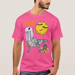 Ghost Dinosaur Mummy Funny Boo Halloween Jungs Kin T-Shirt