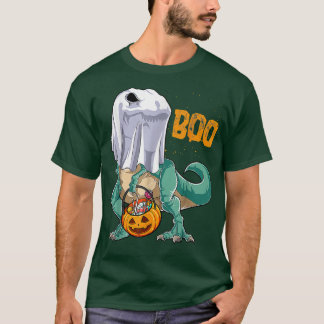 Ghost Dinosaur T rex Funny Boo Halloween Boys Männ T-Shirt