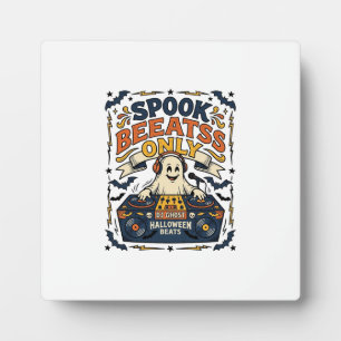 Ghost DJ Spooky Beats Vintage Gravur Halloween  Fotoplatte
