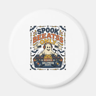 Ghost DJ Spooky Beats Vintage Gravur Halloween Magnet