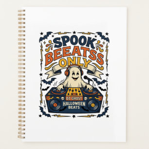 Ghost DJ Spooky Beats Vintage Gravur Halloween Planer
