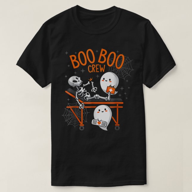 Ghost Doctor Paramedic EMT Nurse Halloween Boo Boo T-Shirt (Design vorne)