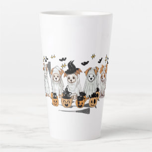 Ghost Dog Black Cat Pumpkin Halloween-Latte-Tasse Milchtasse