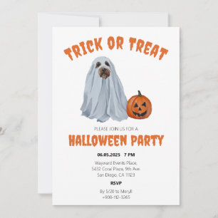 Ghost Dog Halloween Trick oder Treat Party Einladung
