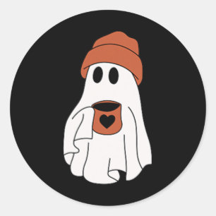 Ghost Drink-Kaffee lustiges Halloween Kostümkostüm Runder Aufkleber