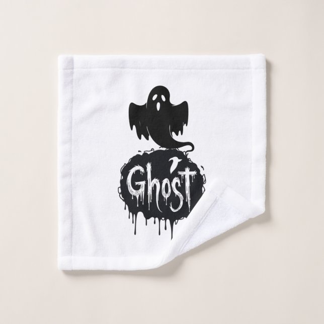 Ghost – Dunkle Horror-Tropftext-Kunst Waschlappen (Waschlappen)