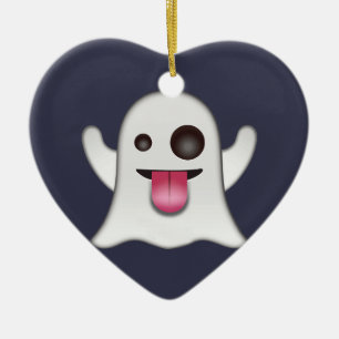 Ghost emoji keramikornament