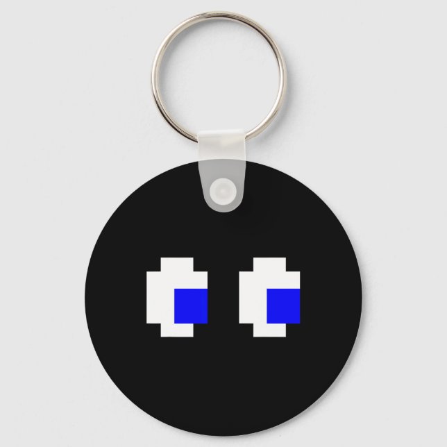 Ghost Eyes Pixel Arcade Video Game 8-Bit Matching Schlüsselanhänger (Vorderseite)