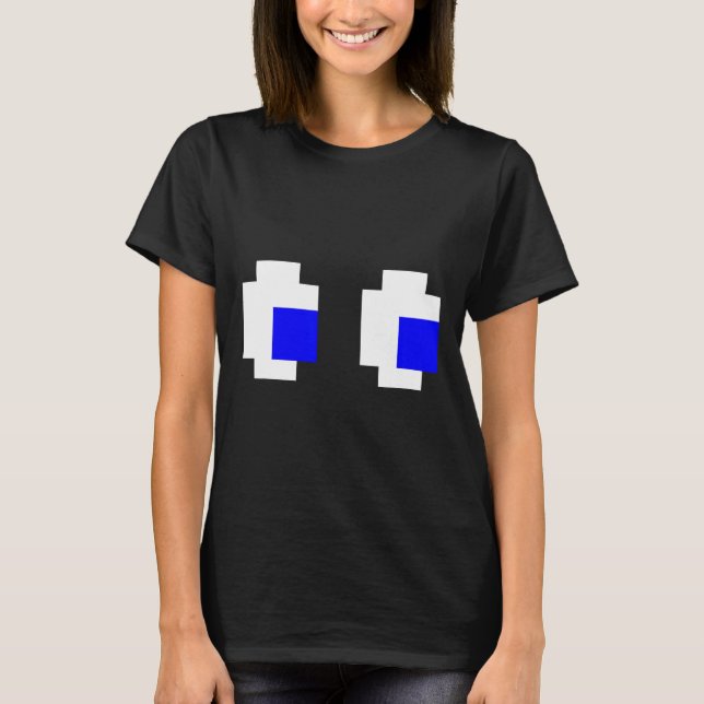 Ghost Eyes Pixel Arcade Video Game 8-Bit Matching T-Shirt (Vorderseite)