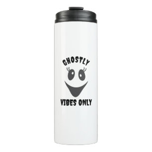 Ghost Face Gruselige Vibes Only Benutzerdefinierte Thermosbecher