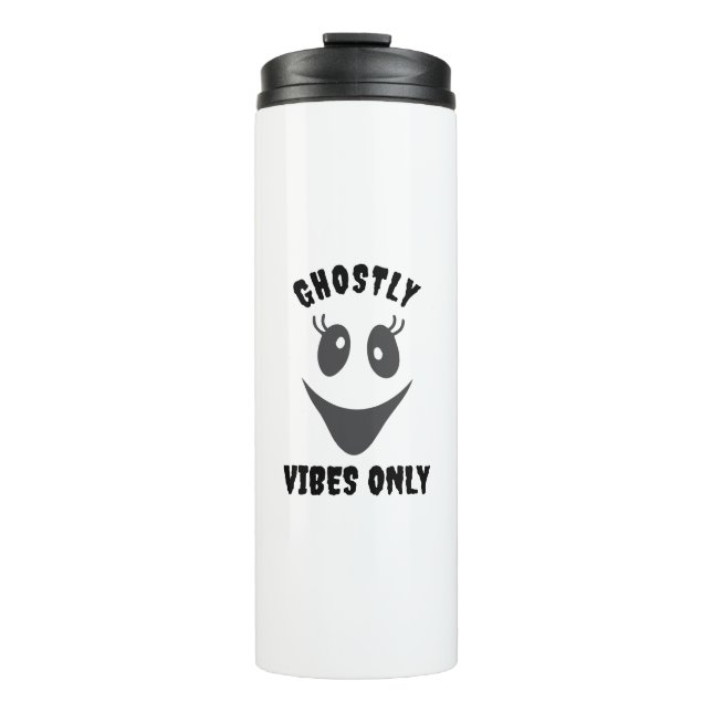 Ghost Face Gruselige Vibes Only Benutzerdefinierte Thermosbecher (Vorderseite)
