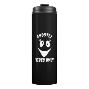 Ghost Face Gruselige Vibes Only Benutzerdefinierte Thermosbecher