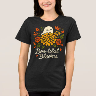 Ghost Floral Halloween - Niedliche Fall Blogs Tri-Blend Shirt