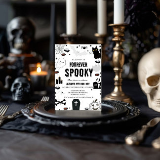 Ghost Fourever Spooky Halloween 4. Geburtstags-Par Einladung