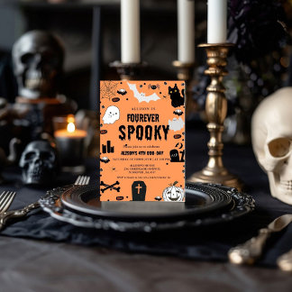 Ghost Fourever Spooky Halloween 4. Geburtstags-Par Einladung