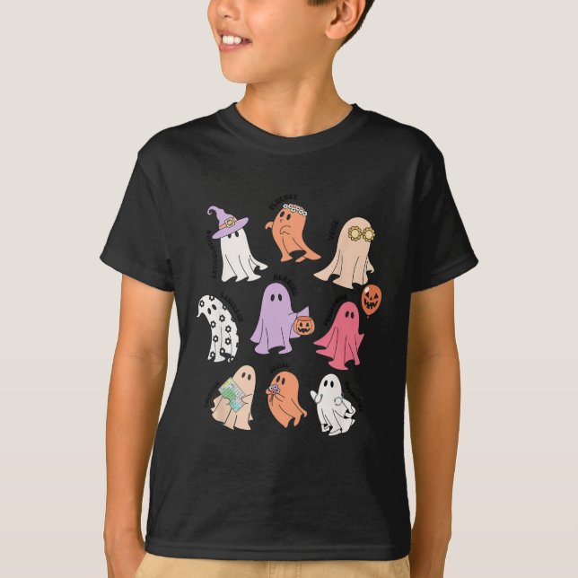 Ghost Friends Halloween AAC SLP Squad Rede Langu T-Shirt (Vorderseite)
