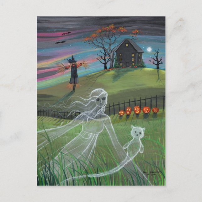 Ghost Friends Halloween Postcard Postkarte (Vorderseite)