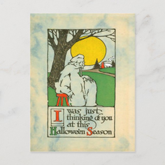 Ghost Full Moon Tree Postkarte (Vorderseite)